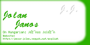 jolan janos business card